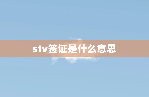 stv签证是什么意思