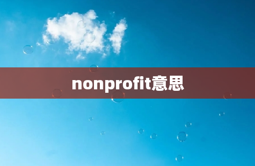 nonprofit意思