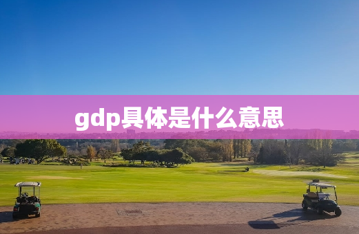 gdp具体是什么意思