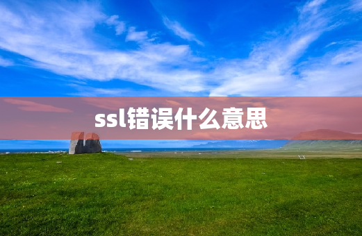 ssl错误什么意思