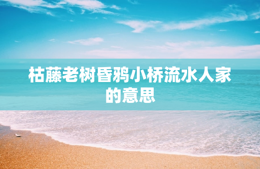 枯藤老树昏鸦小桥流水人家的意思