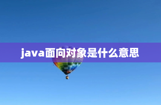 java面向对象是什么意思