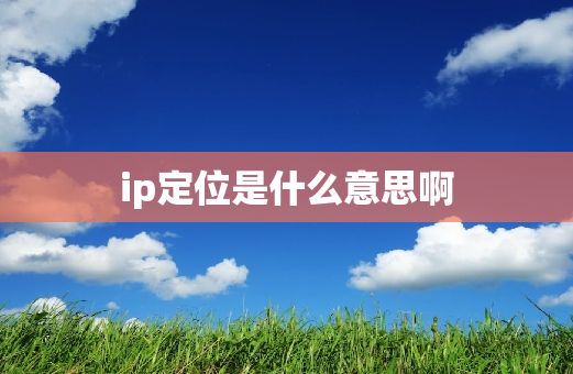 ip定位是什么意思啊