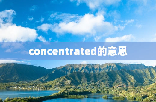 concentrated的意思