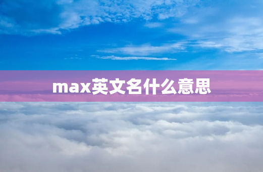 max英文名什么意思