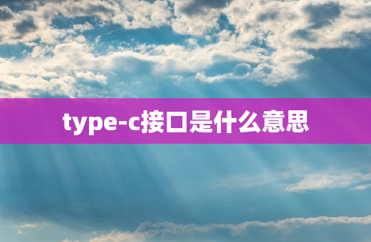 type-c接口是什么意思