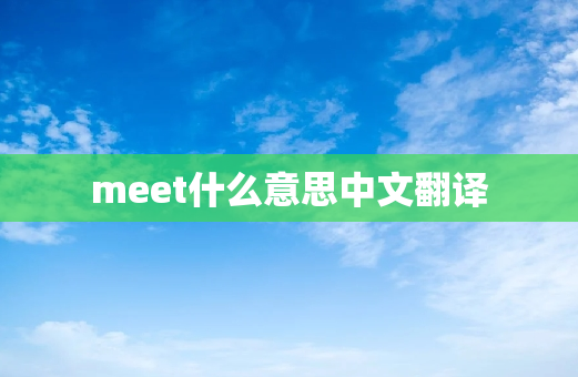 meet什么意思中文翻译