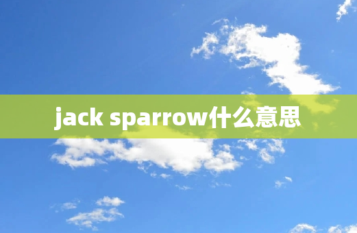 jack sparrow什么意思