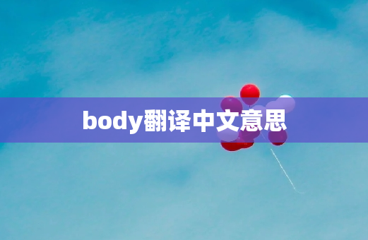 body翻译中文意思