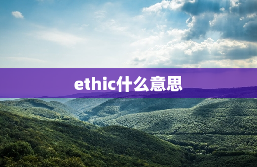 ethic什么意思