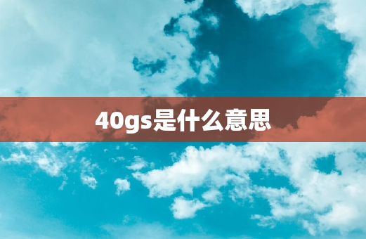 40gs是什么意思