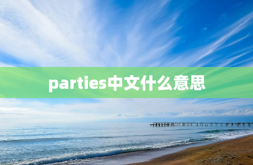 parties中文什么意思