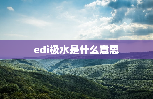 edi极水是什么意思