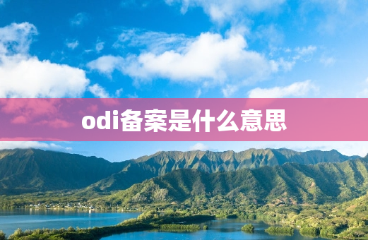 odi备案是什么意思