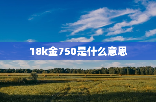 18k金750是什么意思