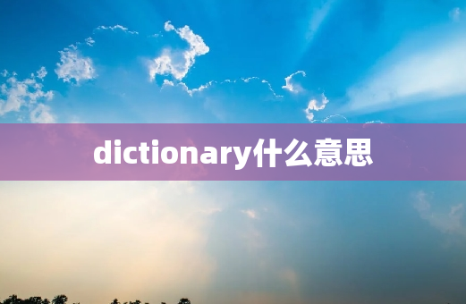 dictionary什么意思