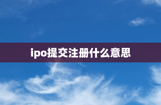 ipo提交注册什么意思