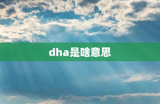 dha是啥意思